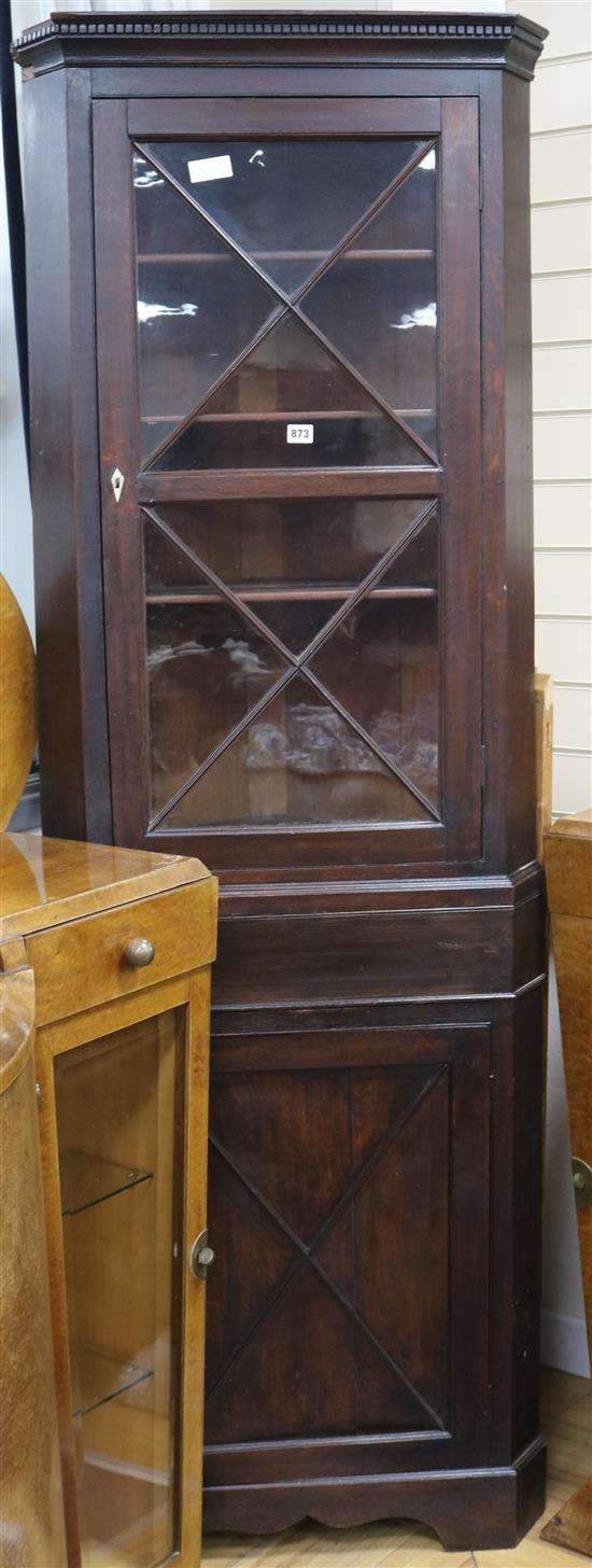 A George III corner cupboard W.70cm